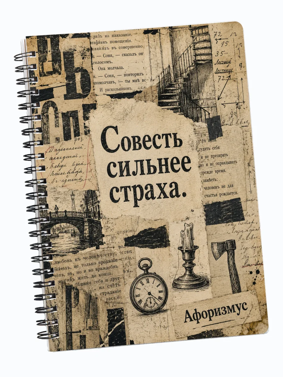 Блокнот Преступление и наказание с мотивирующими цитатами