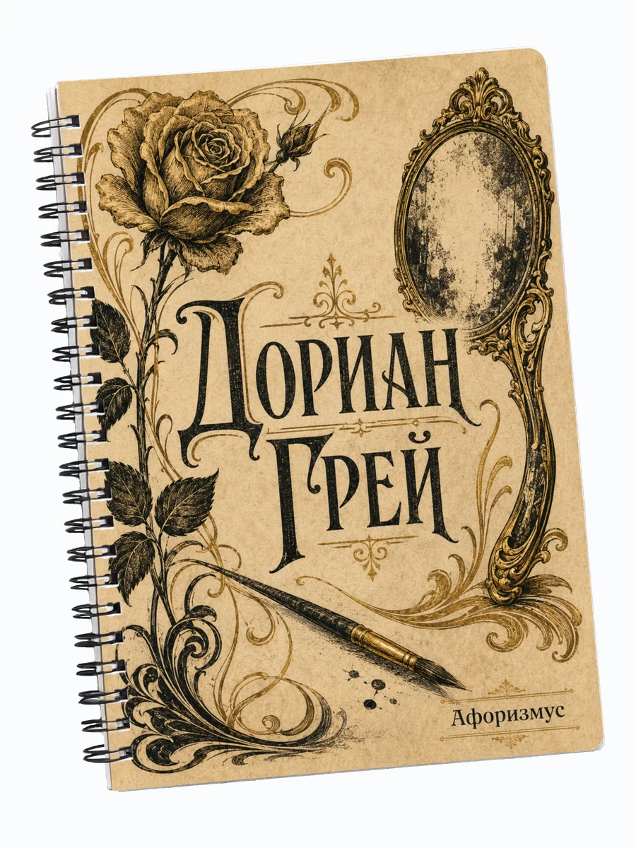 Блокнот Портрет Дориана Грея с мотивирующими цитатами