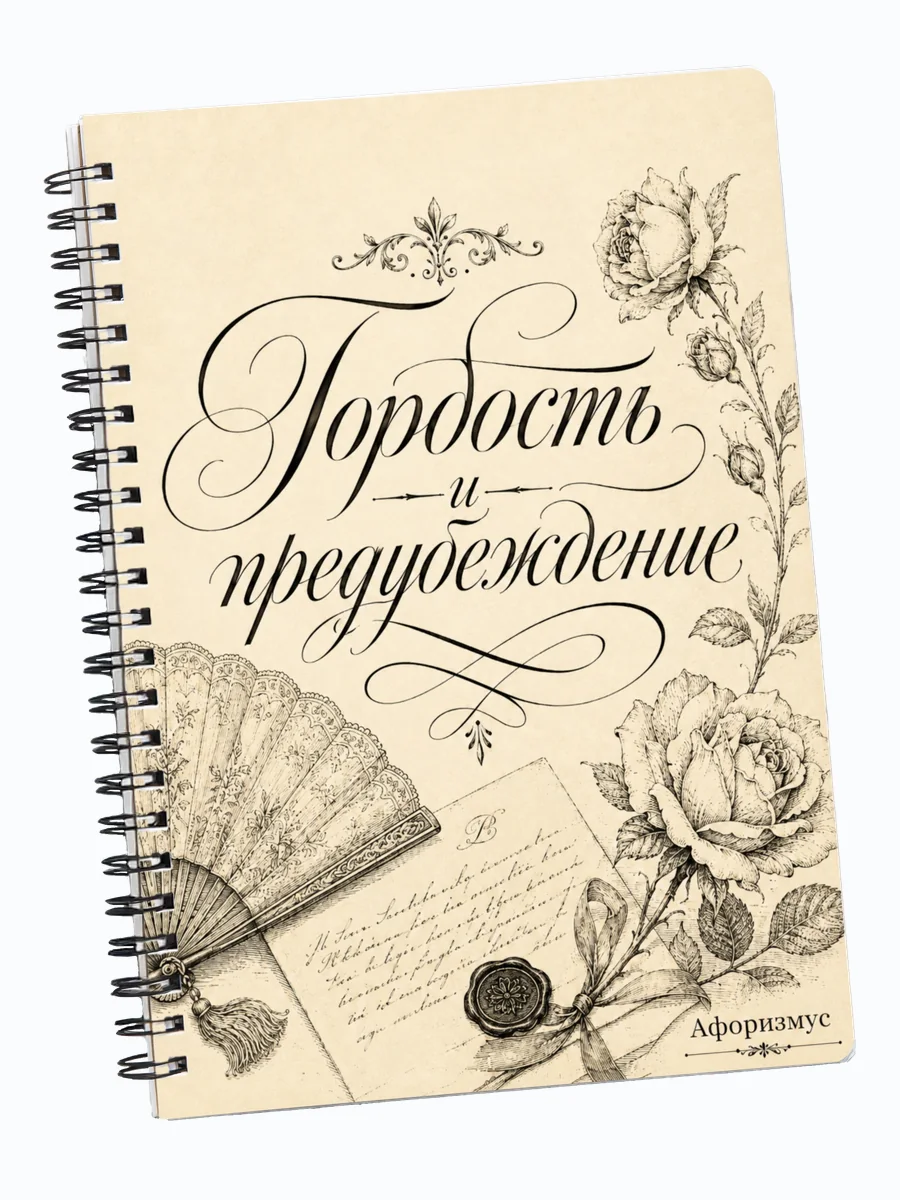 Блокнот Гордость и предубеждение с мотивирующими цитатами