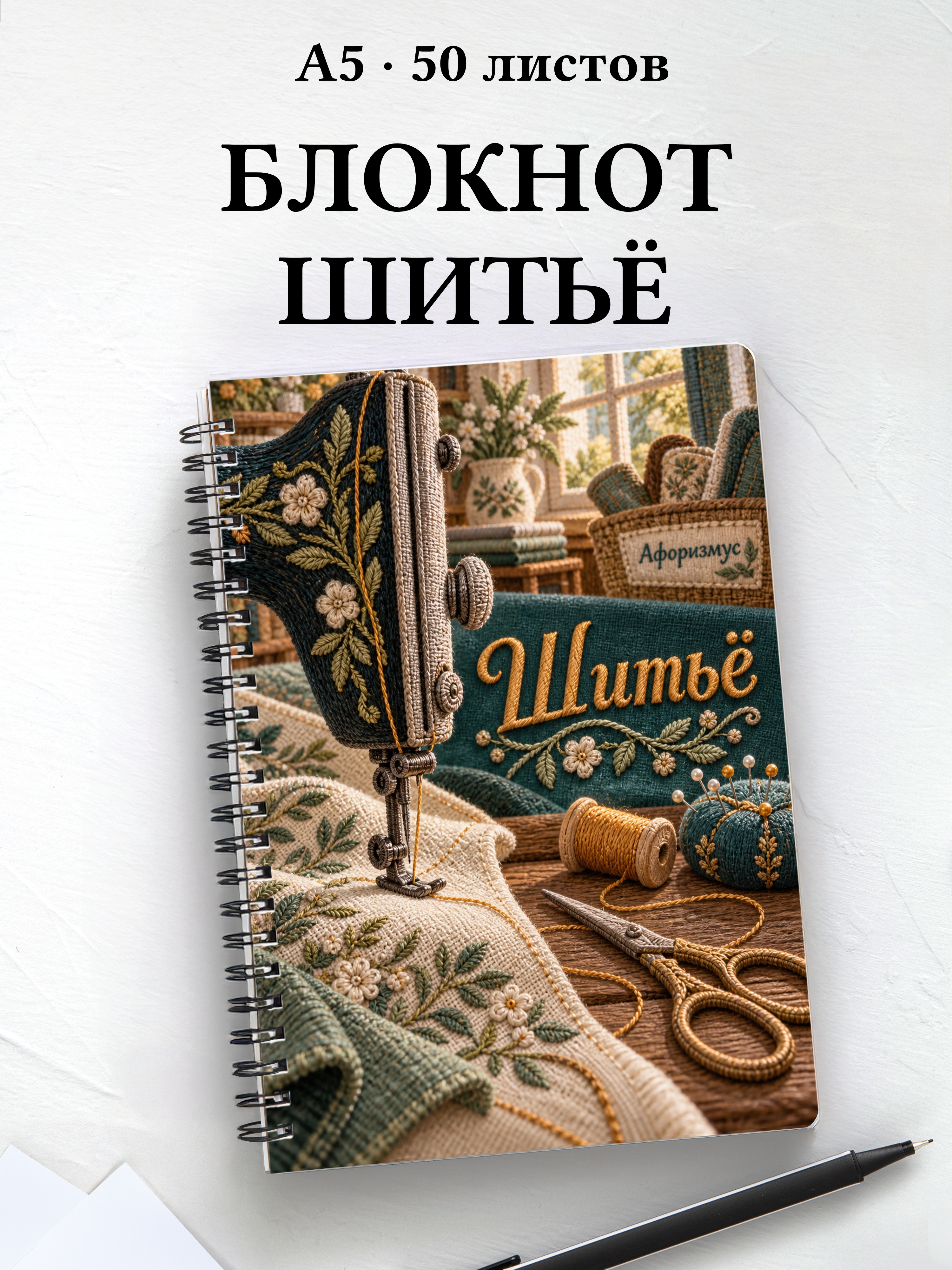 Блокнот Шитьё с мотивирующими цитатами