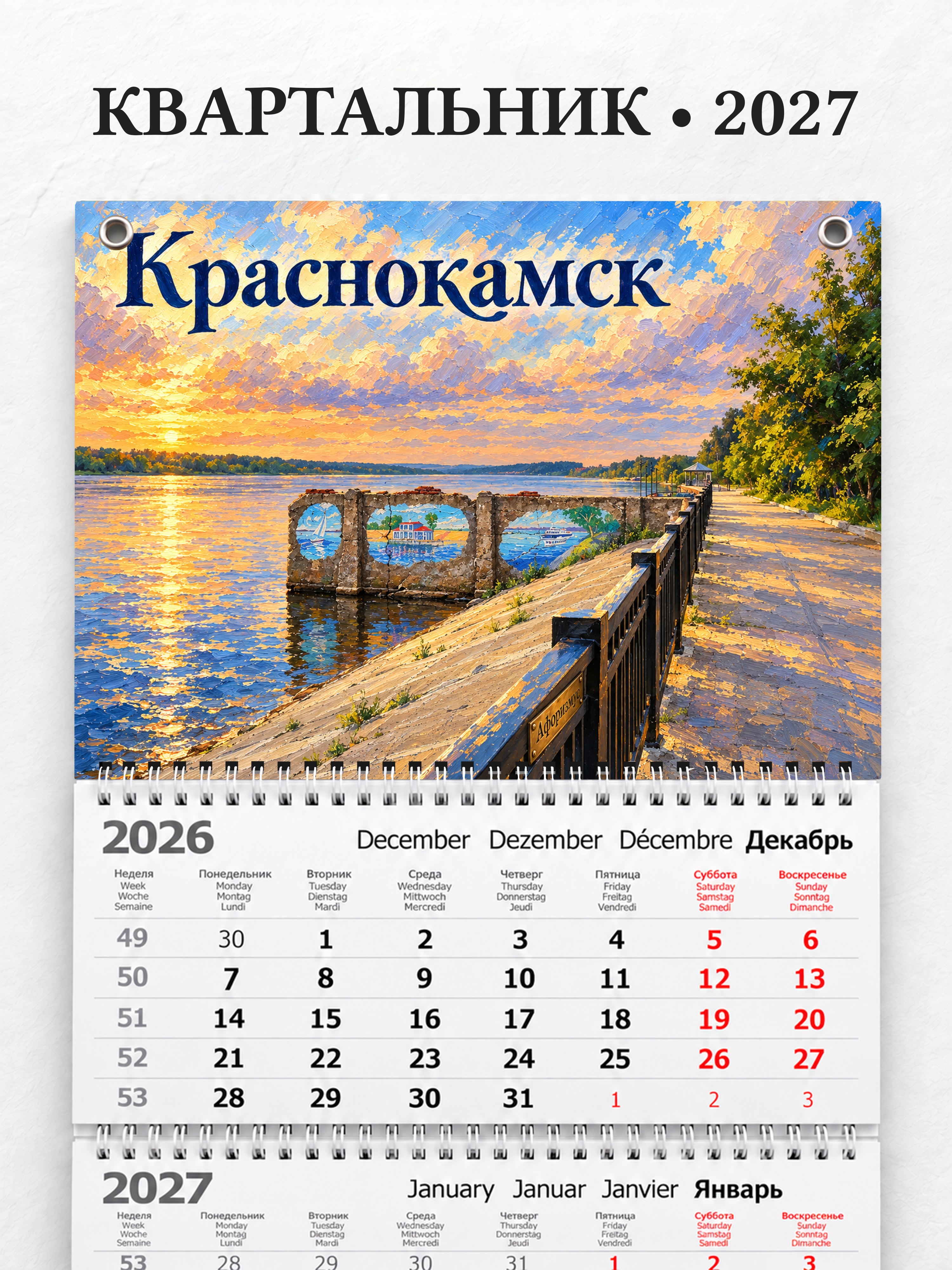 Календарь квартальный 2027 Краснокамск