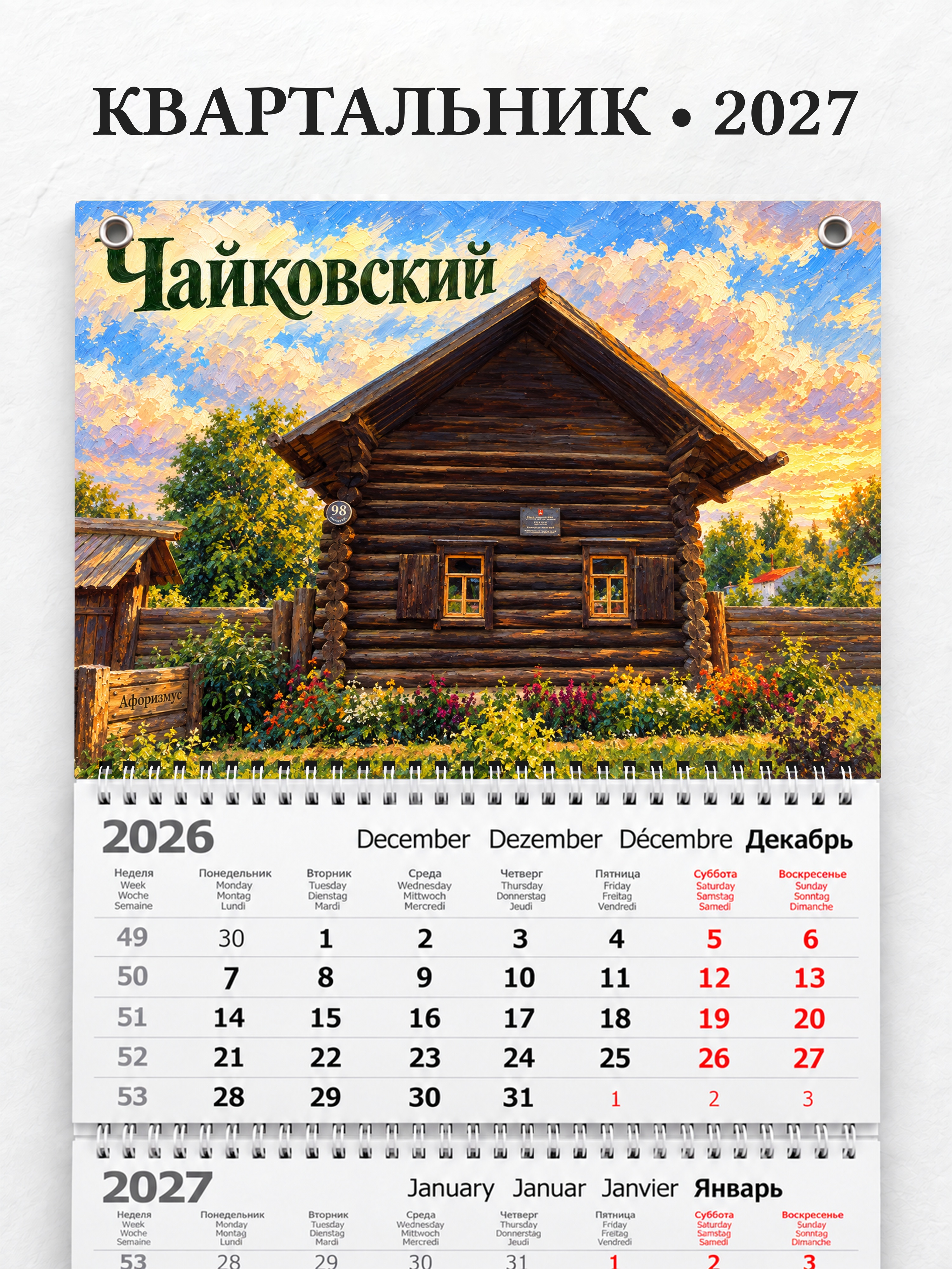 Календарь квартальный 2027 Чайковский