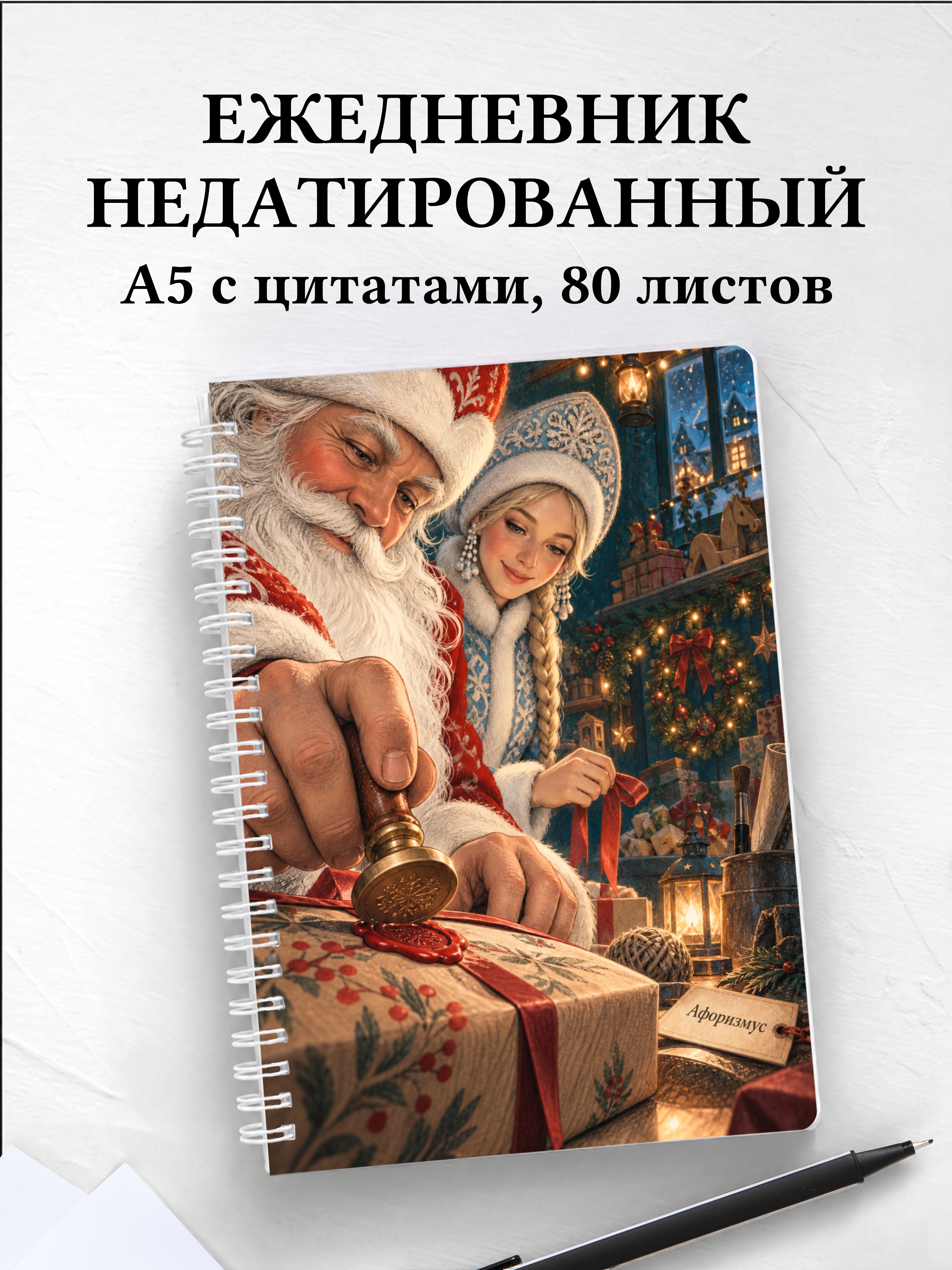 Ежедневник недатированный Деда Мороза и Снегурочки